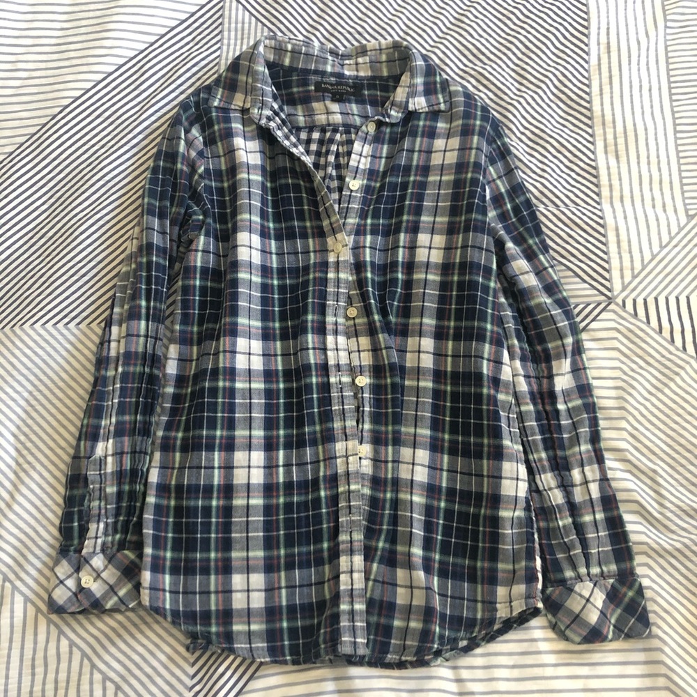 Banana Republic Striped Button Down